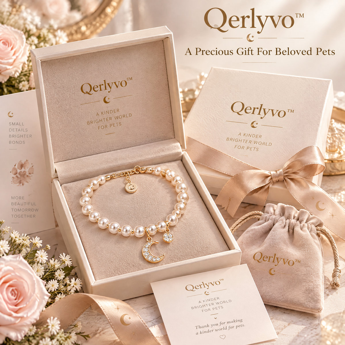 Qerlyvo™ Luna Pearl Pet Charm Necklace