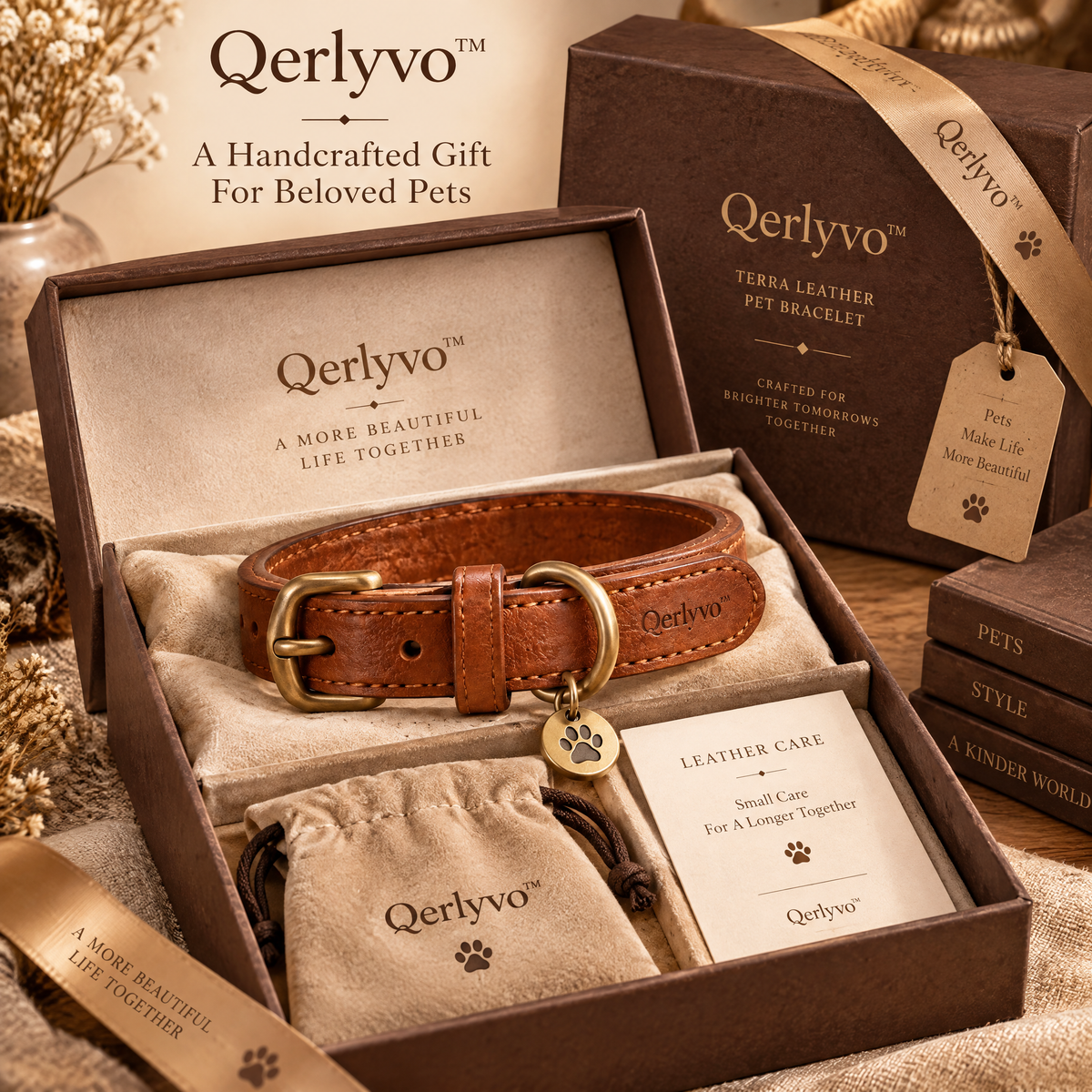 Qerlyvo™ Terra Leather Pet Bracelet