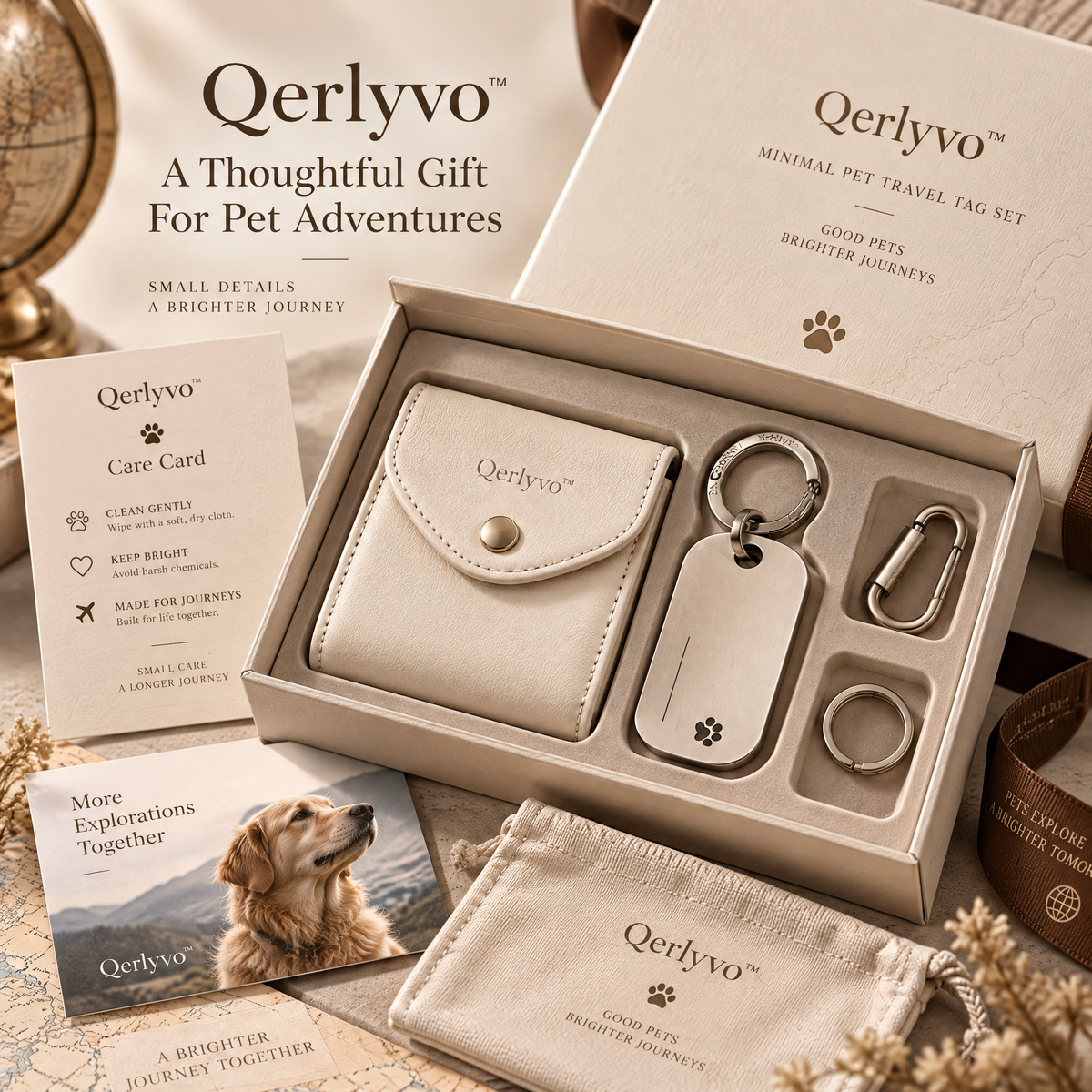 Qerlyvo™ Minimal Pet Travel Tag Set
