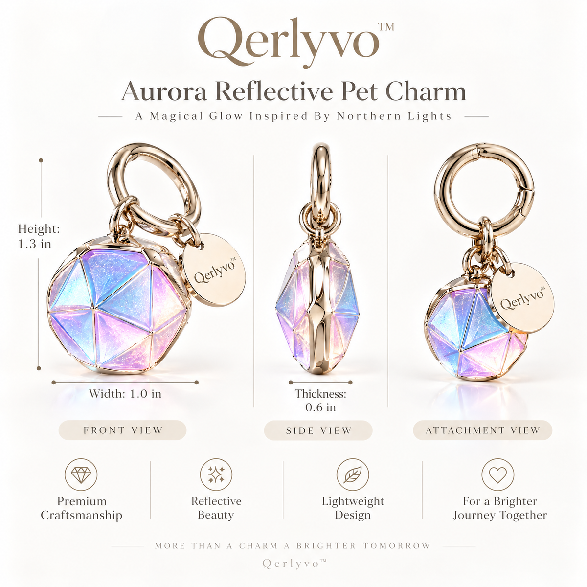 Qerlyvo™ Aurora Reflective Pet Charm