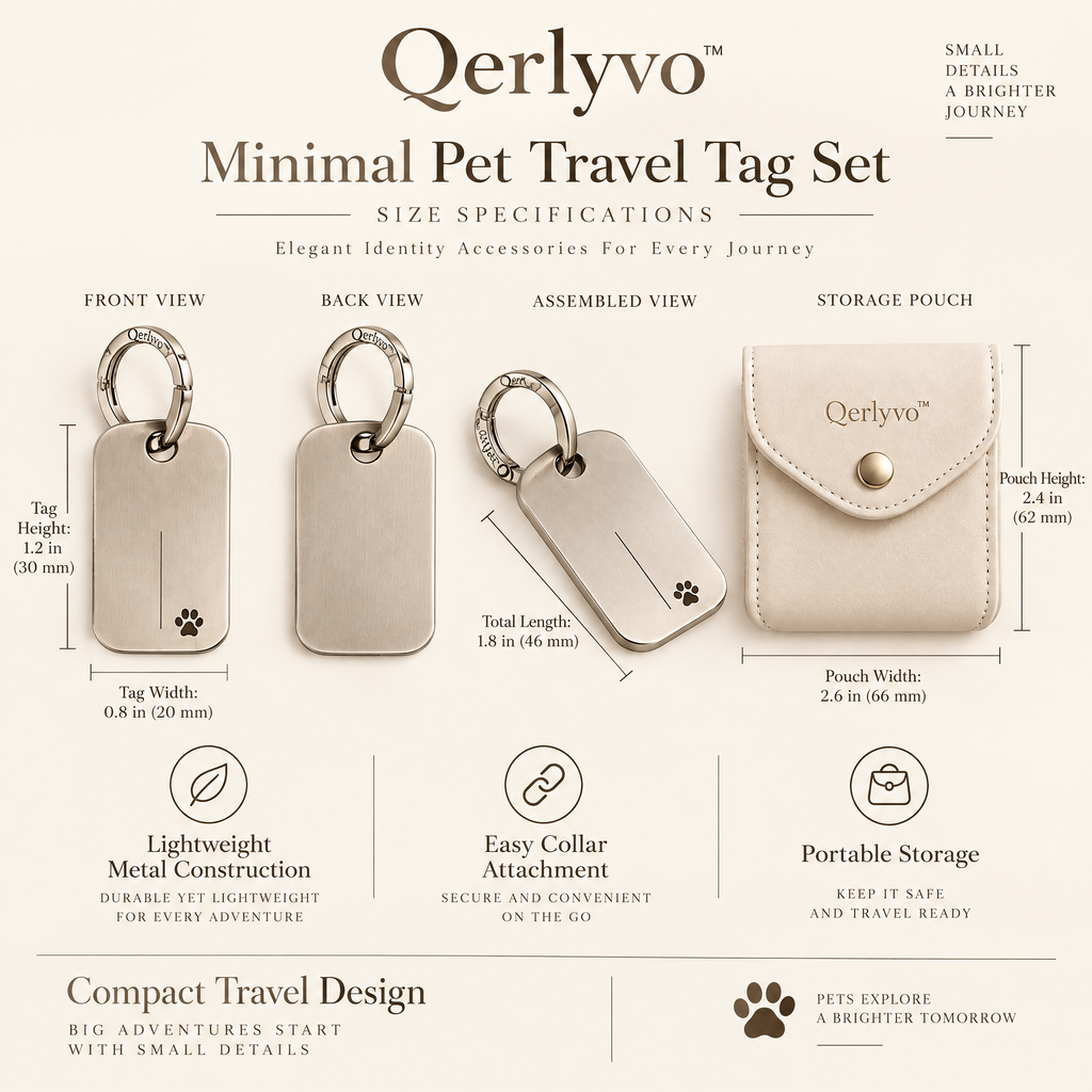 Qerlyvo™ Minimal Pet Travel Tag Set