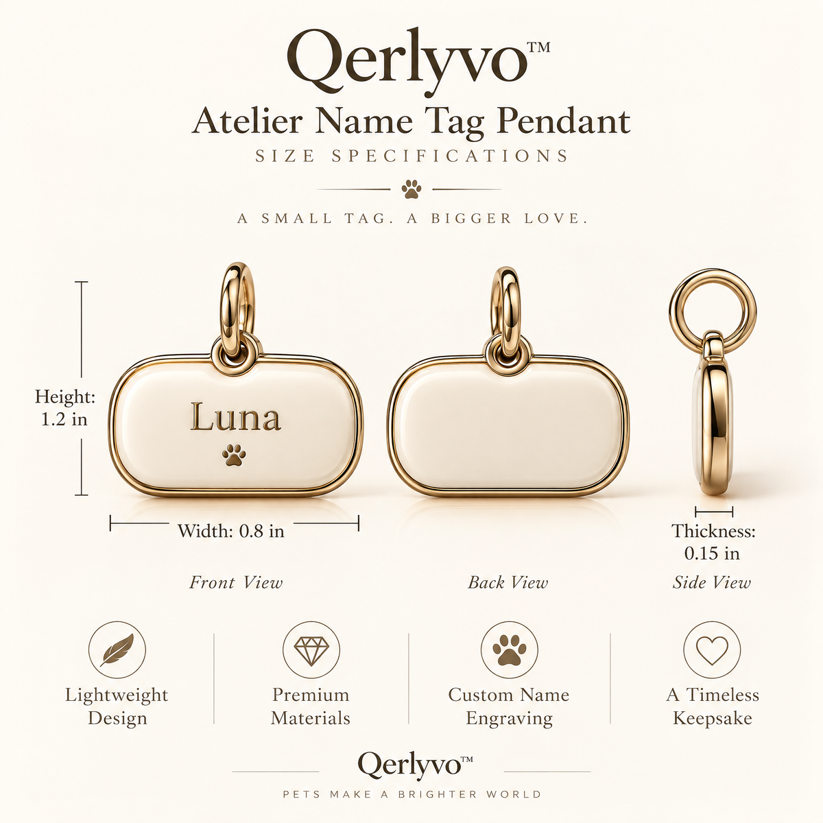 Qerlyvo™ Atelier Name Tag Pendant