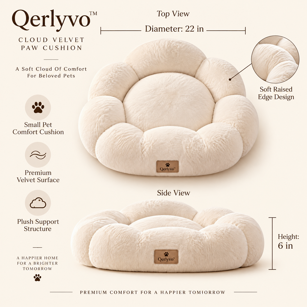 Qerlyvo™ Cloud Velvet Paw Cushion