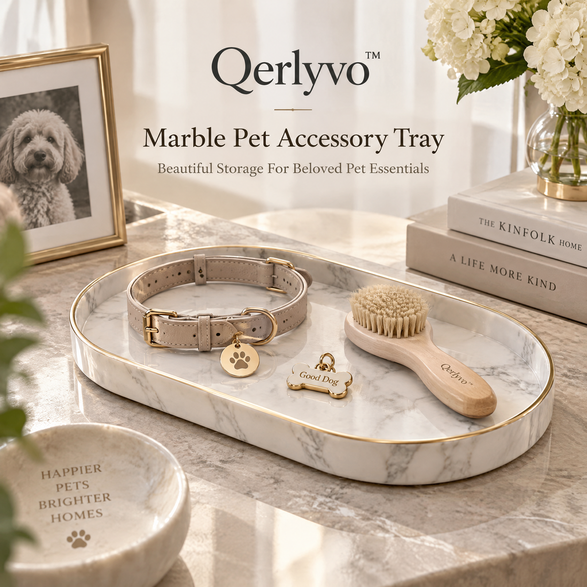 Qerlyvo™ Marble Pet Accessory Tray