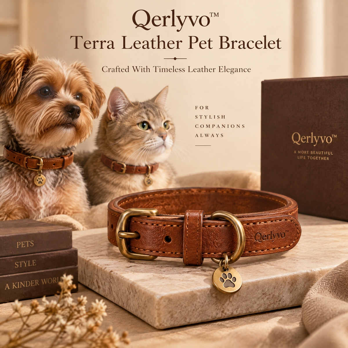 Qerlyvo™ Terra Leather Pet Bracelet