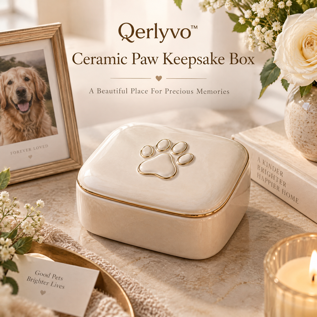 Qerlyvo™ Ceramic Paw Keepsake Box