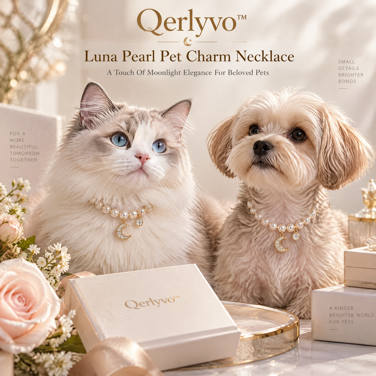 Qerlyvo™ Luna Pearl Pet Charm Necklace