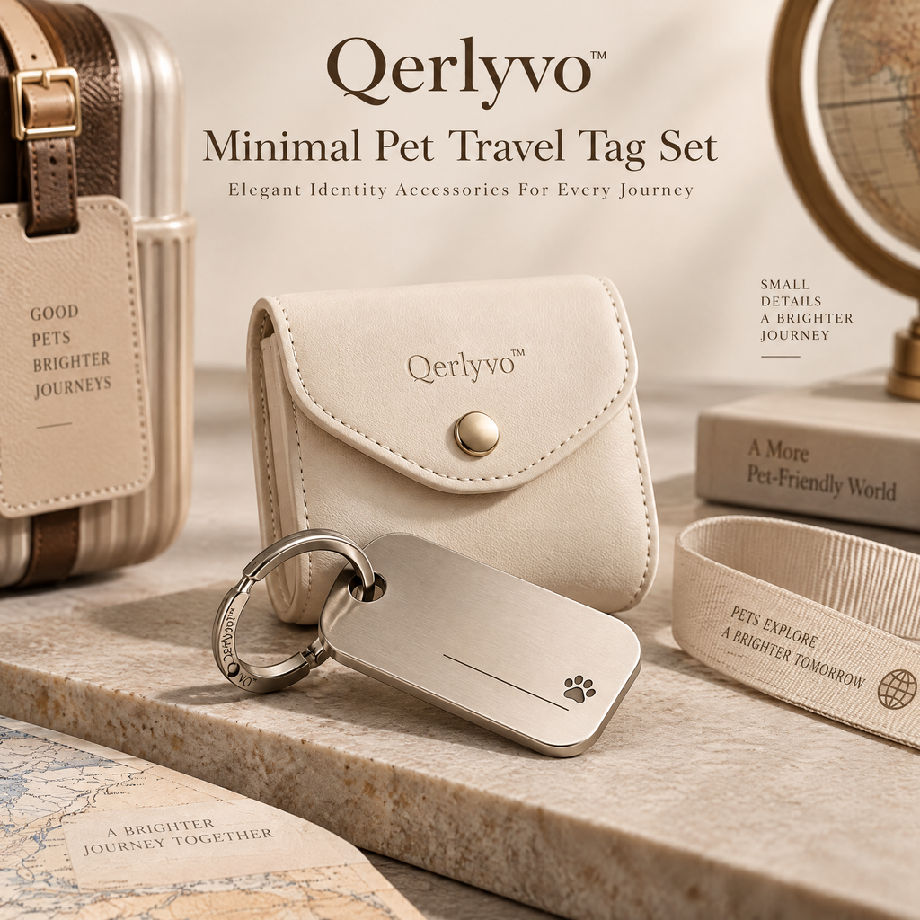 Qerlyvo™ Minimal Pet Travel Tag Set