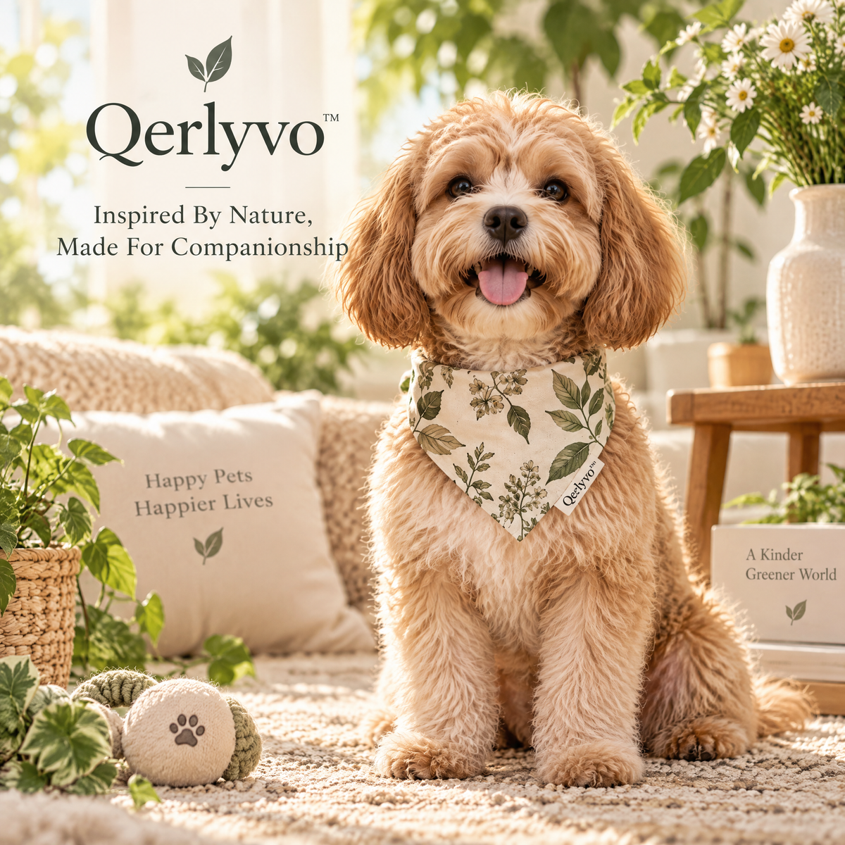 Qerlyvo™ Botanical Pet Bandana Set