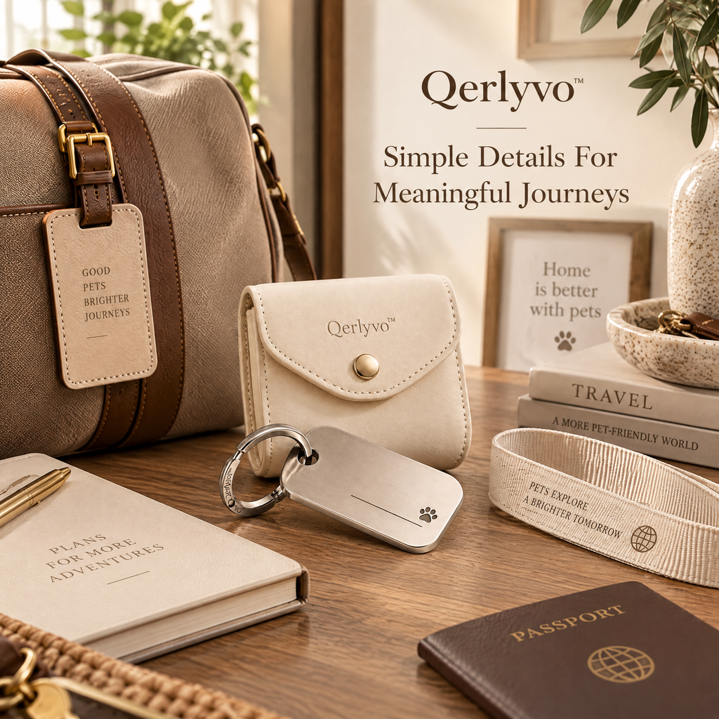 Qerlyvo™ Minimal Pet Travel Tag Set