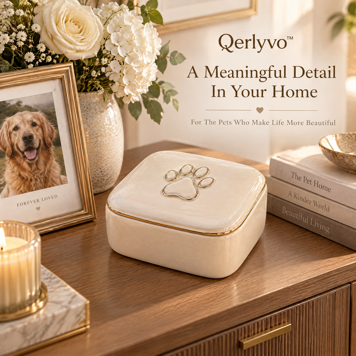 Qerlyvo™ Ceramic Paw Keepsake Box