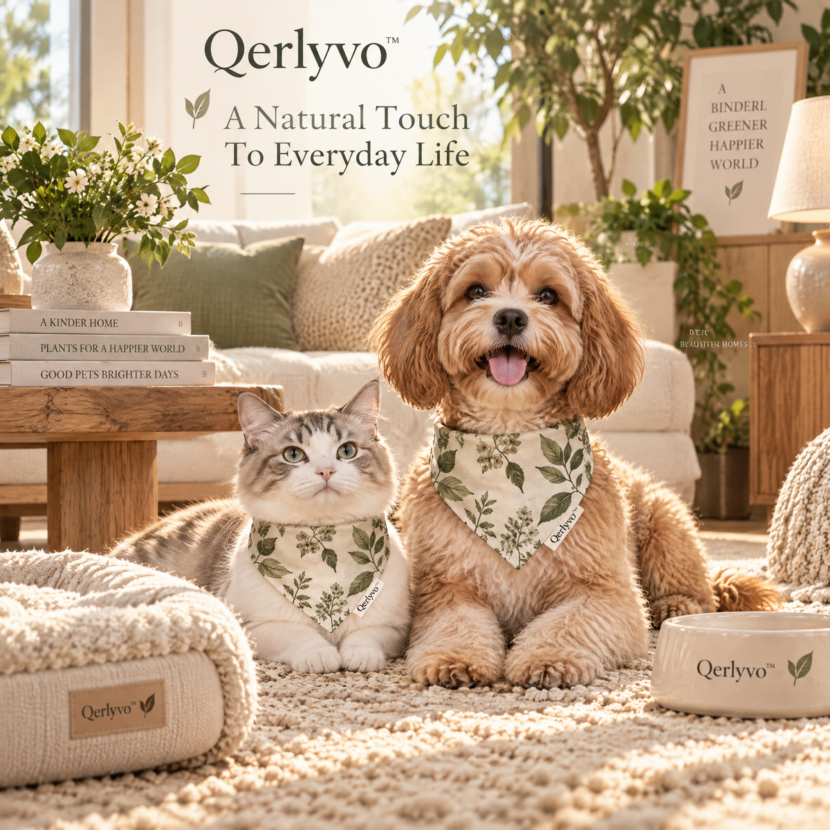 Qerlyvo™ Botanical Pet Bandana Set