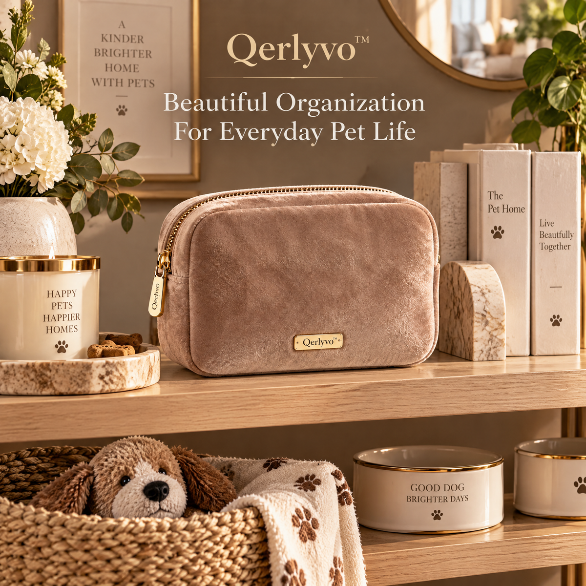 Qerlyvo™ Velvet Travel Pet Accessory Pouch
