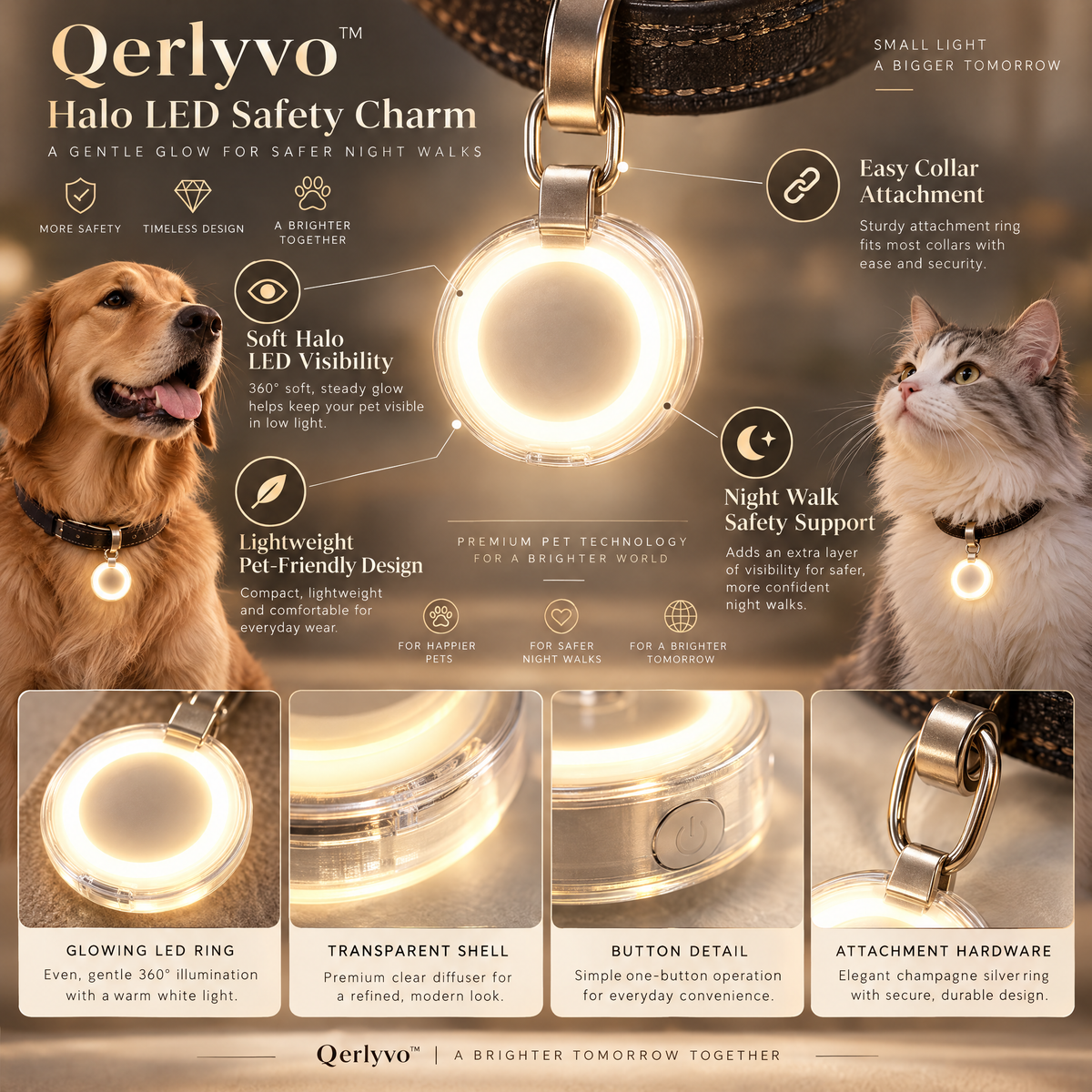 Qerlyvo™ Halo LED Safety Charm