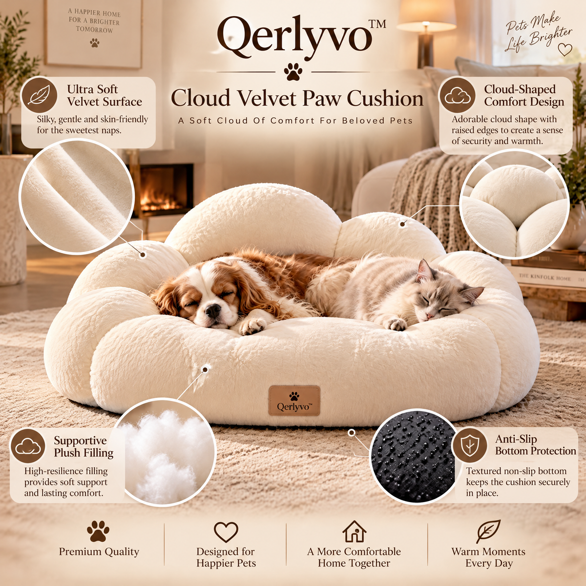 Qerlyvo™ Cloud Velvet Paw Cushion