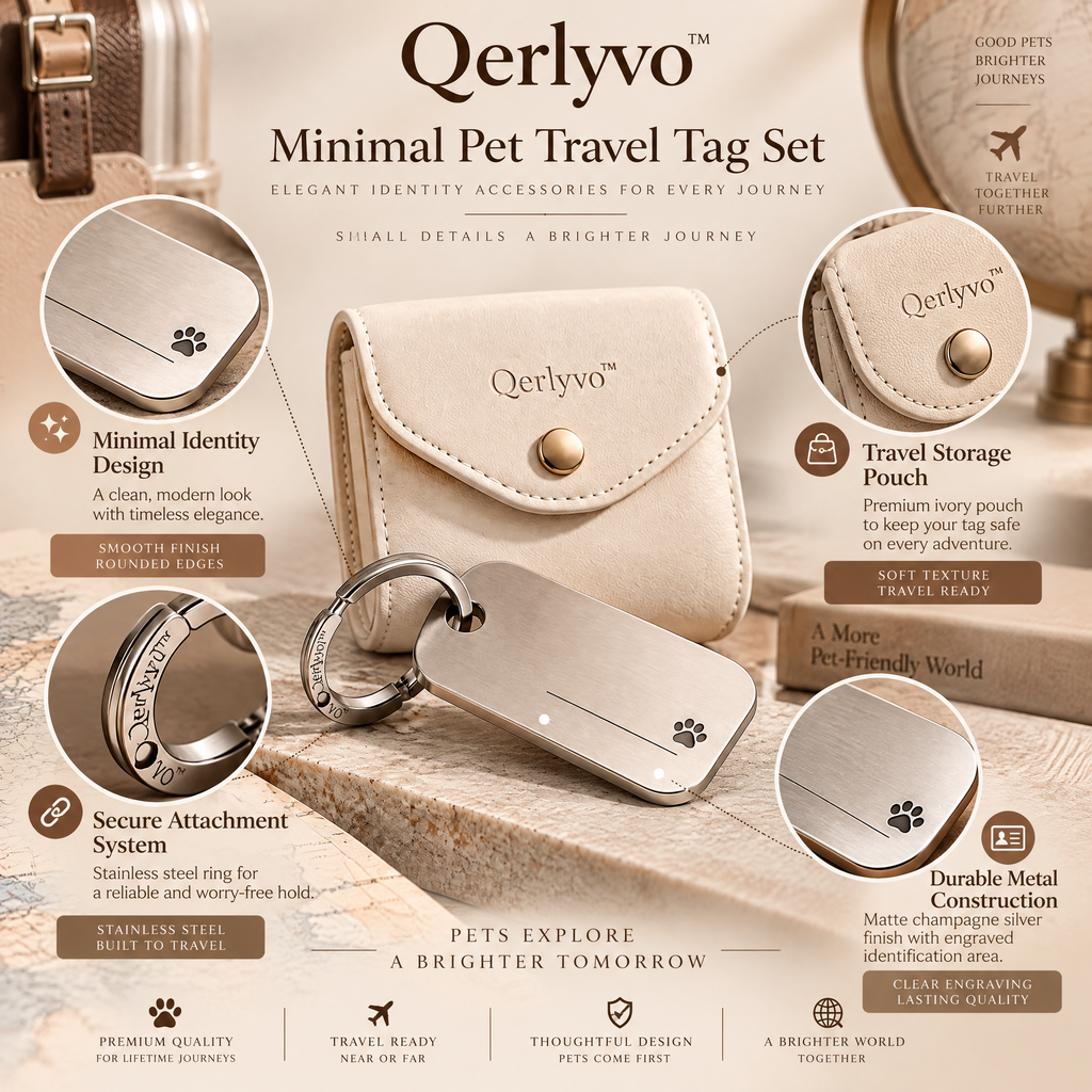 Qerlyvo™ Minimal Pet Travel Tag Set